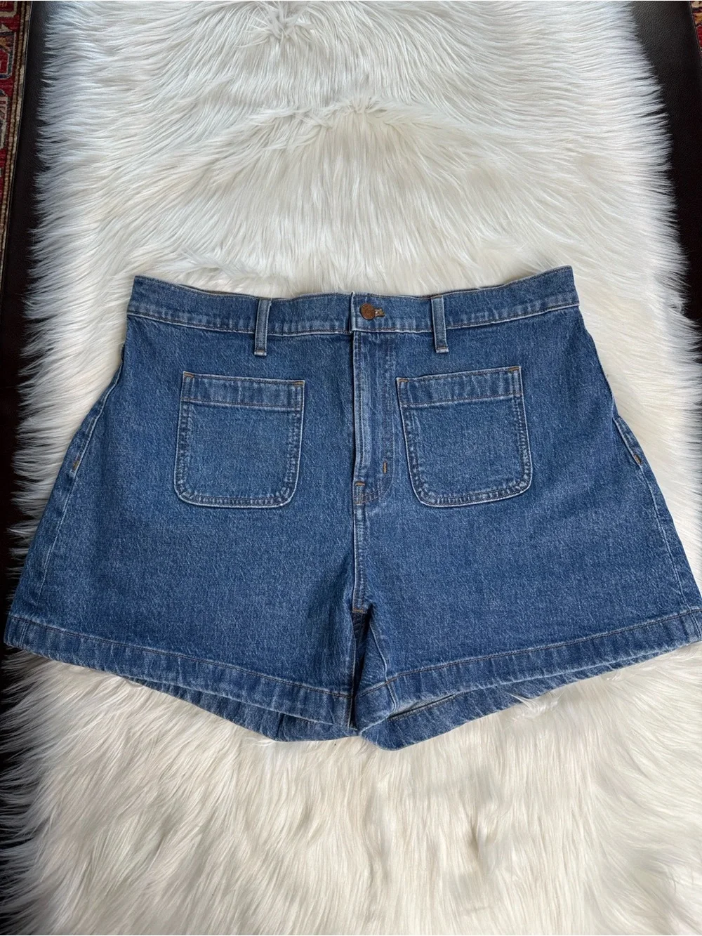 Madewell Dark Wash Denim Emily High Rise Shorts